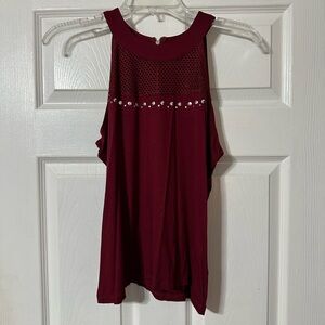 NWT Belldini Sleeveless Studded Front Halter Top